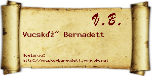 Vucskó Bernadett névjegykártya