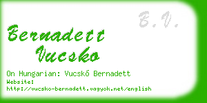 bernadett vucsko business card